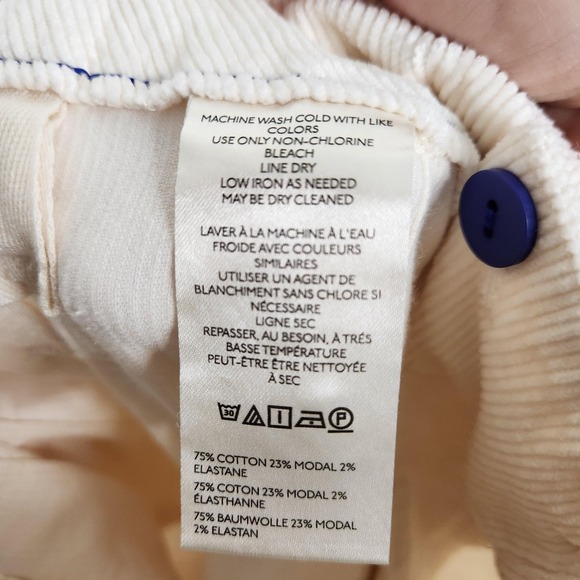 MAEVE The Colette Pants Womens 26 Ivory Corduroy Wide Leg High Rise Casual NWT - Picture 13 of 14